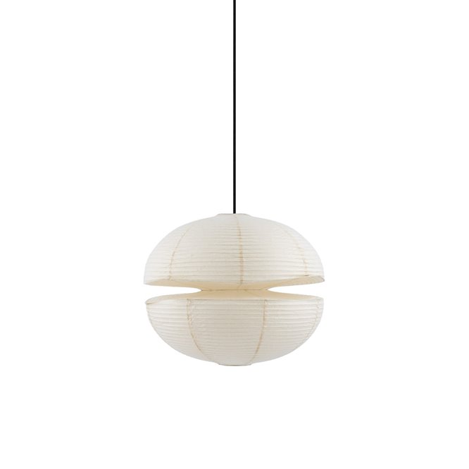 Duża lampa papierowa kula japandi beżowa Mela 60cm